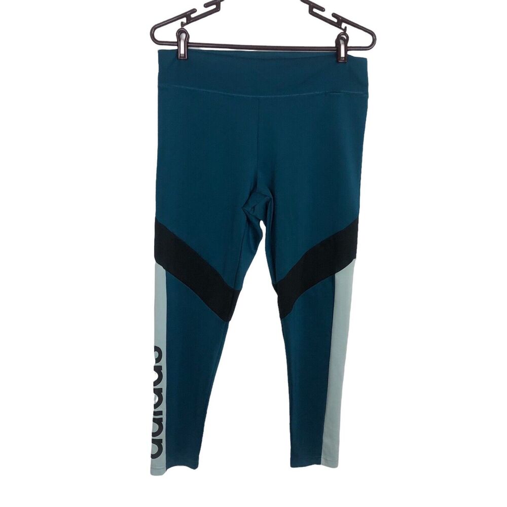 Adidas Blue Color Block Leggings Women's Size Large Climalite